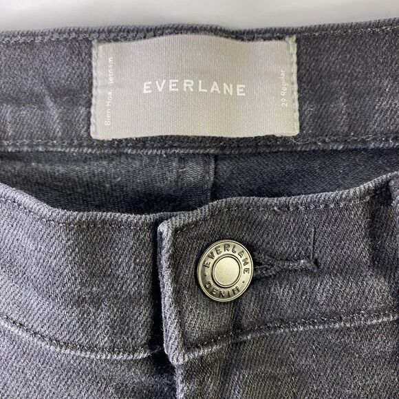 Everlane Black Denim Jeans Womens Size 29 Regular 9.75” Mid Rise Skinny - Picture 6 of 12